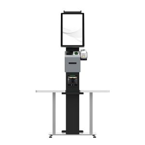 MS-AD215 Supermarket kiosk with 21.5-inch full HD display can be used in landscape or portrait orientation
